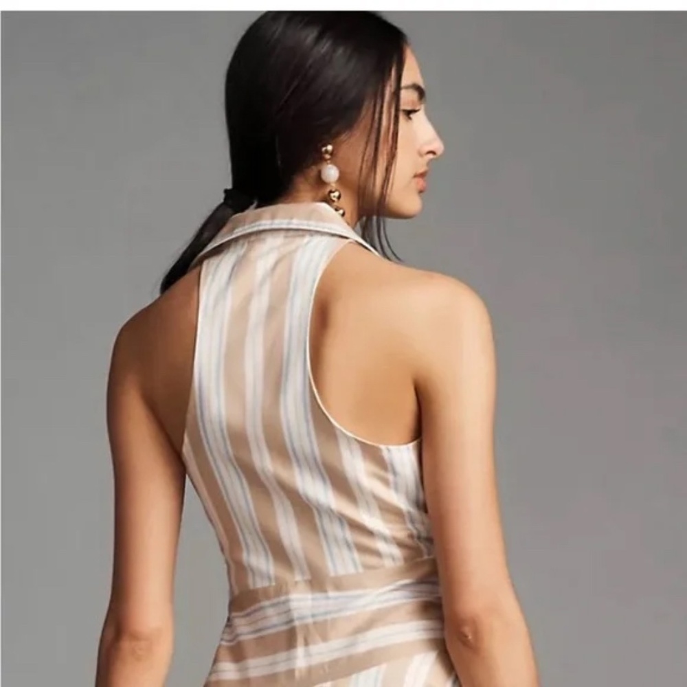 Maeve Anthropologie Halter Dress in Cream and White - Picture 12 of 15